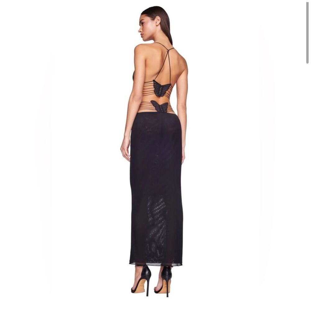 I.AM.GIA Ellery Dress Black Butterfly Long Large New with Tags - Picture 2 of 12